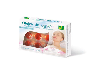 Olejek do kąpieli z witaminami A i E i olejem wiesiołkowym 3000 mg 12 kaps. Pakiet 3+1