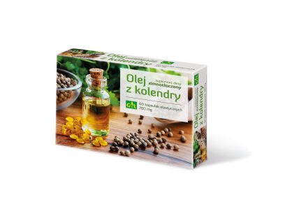 Zimnotłoczony olej z kolendry 60 kaps. Pakiet 3+1