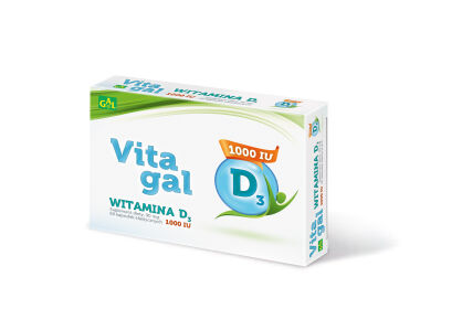 Vitagal Witamina D3 1000IU 60 kaps. Pakiet 3+1