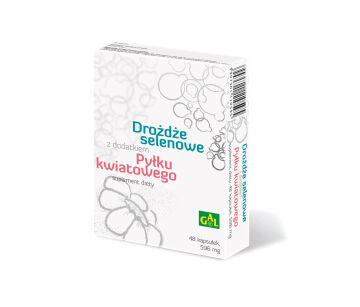 Drożdże selenowe z dodatkiem pyłku kwiatowego 48 kaps. Pakiet 3+1