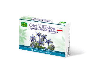 Zimnotłoczony olej z nasion ogórecznika (Biogal) 500 mg 60 kaps. Pakiet 3+1