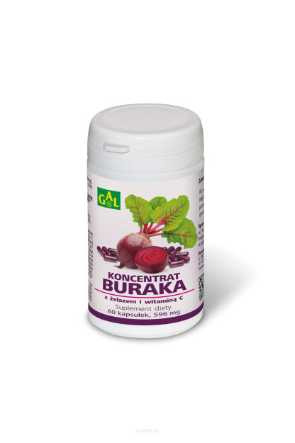 Koncentrat buraka z żelazem i witaminą C 60 kapsułek Pakiet 2+1