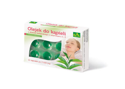 Olejek do kąpieli z drzewa herbacianego i witaminami A i E 3000 mg 12 kaps. Pakiet 3+1